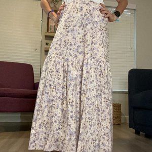 Floral purple long skirt